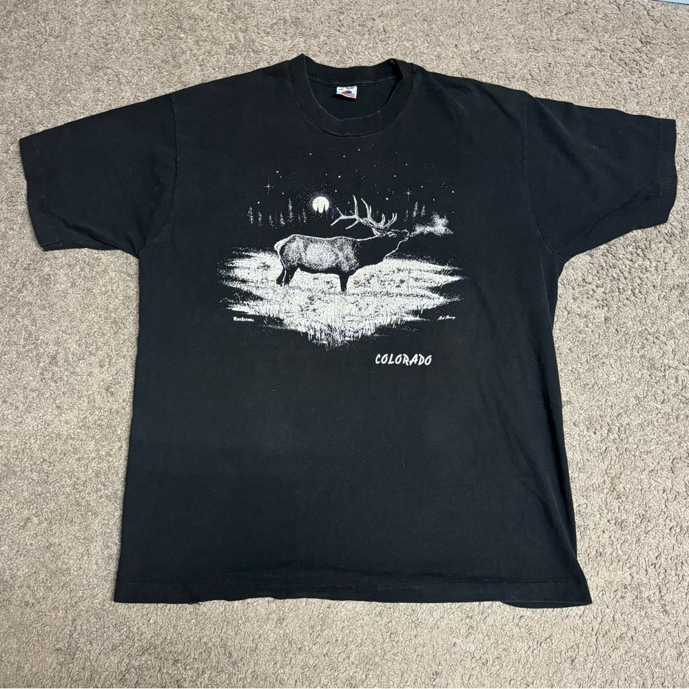 Vintage Fruit of The Loom Elk Graphic T-Shirt